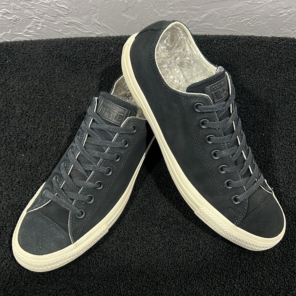 Converse Low Top Sneakers in Black and Cream Off-White - Picture 3 of 14